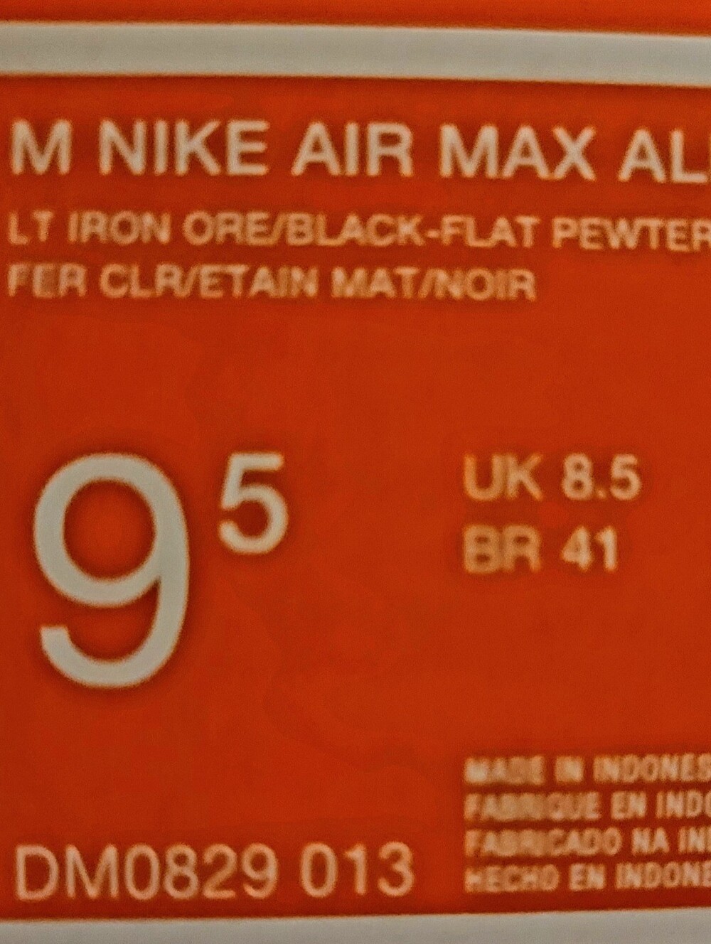 Nike Air Max Alpha Trainer Box Label - Black/Flat Pewter